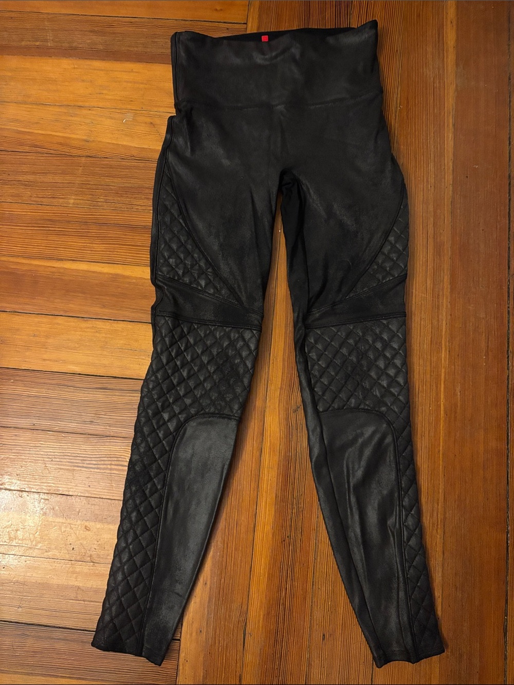 Spanx High-Waist Quilted Black Women's Moto Leggings